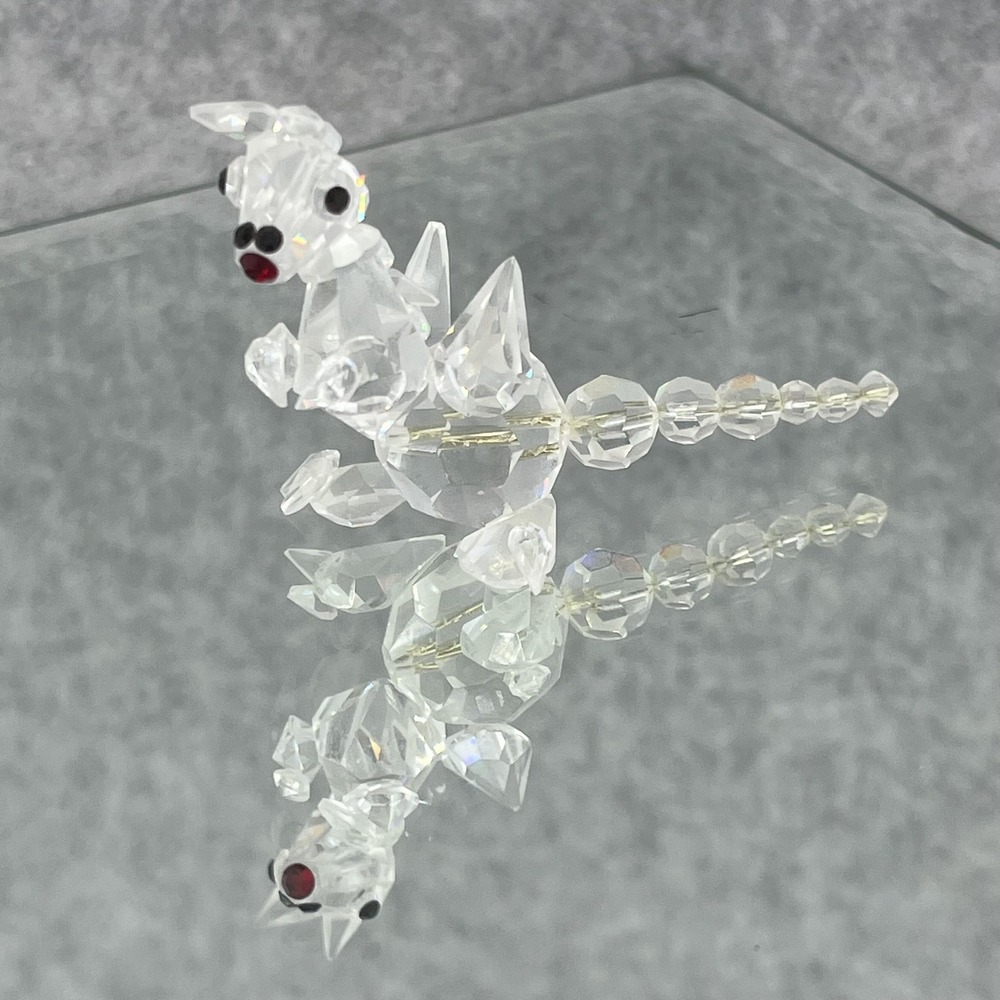 Crystal Dragon Figurine‎ Clear Small Fantasy Collectible Mini Shelf Decor VIDEO